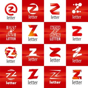 Large set of vector logo letter Z 스톡 일러스트