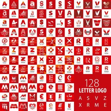 Large set of vector logo letters Stockillustratie