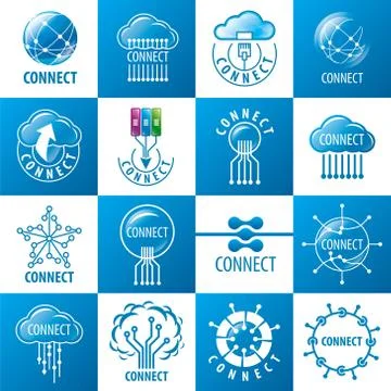 Large set of vector logos connect Stockillustratie