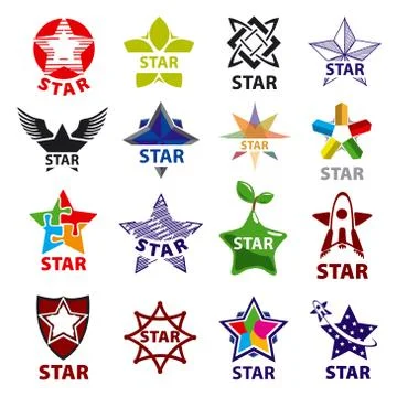 Large set of vector logos star 스톡 일러스트