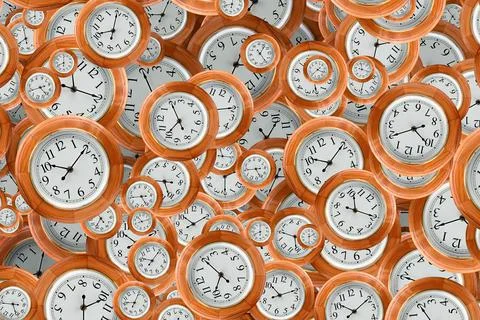 Large set of vintage clock faces. Texture of time, Elegant collection Stock Illustration