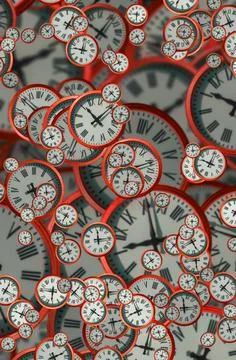Large set of vintage clock faces. Texture of time, Elegant collection. 3d ill Stock Illustration