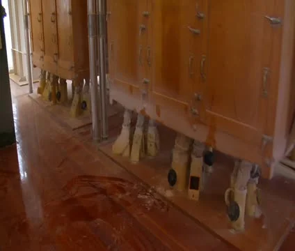 Large shaking boxes at flour mill Stock Footage 21591555