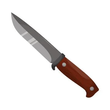 Large sharp cleaver knife isolated on white background. Flat vector illustration Illustrazione stock