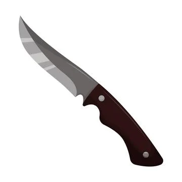 Large sharp cleaver knife isolated on white background. Flat vector illustrat Illustrazione stock