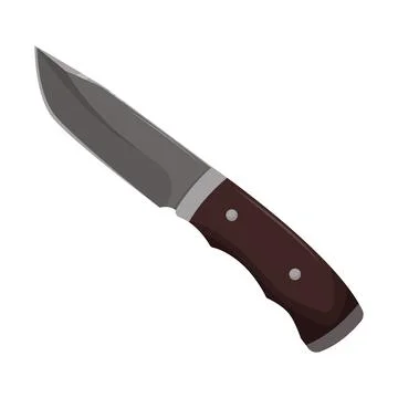 Large sharp cleaver knife isolated on white background. Flat vector illustrat Stock Illustration