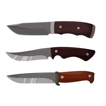 Large sharp cleaver knife isolated on white background. Flat vector illustrat Stock Illustration