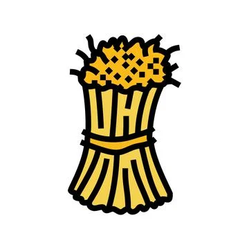 Large sheaf ears of wheat harvest color icon vector illustration Stock Illustration