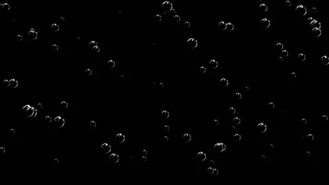 Large shiny champagne bubbles on a black background. Stock-Footage 202187916
