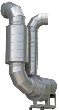 Large shiny metal pipes Stock Photos