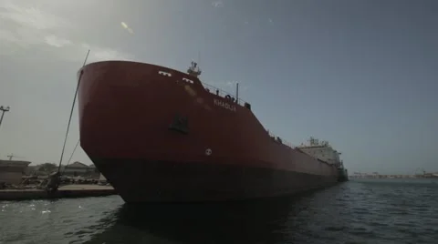 Large Ship Berthed at the Autonomous Port of Dakar, Senegal Stock Footage 47939988