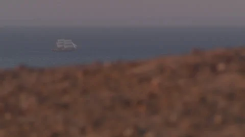 A large ship sailing along the shore Stock Footage 39483498