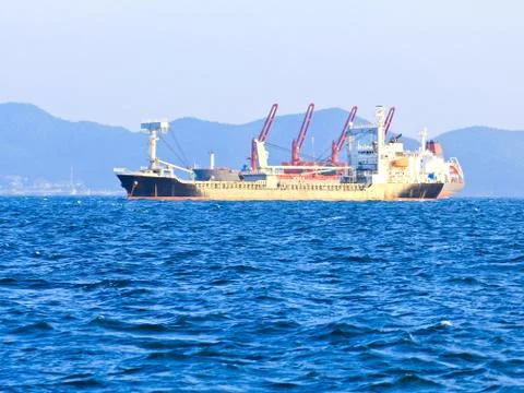 Large ship on sea Stock Photos