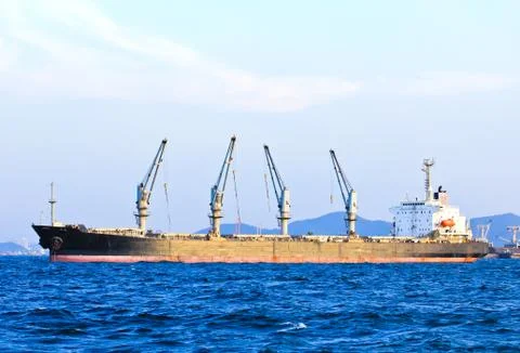 Large ship on sea Stock Photos