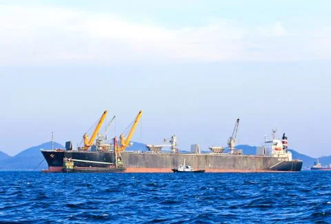 Large ship on sea Stock Photos