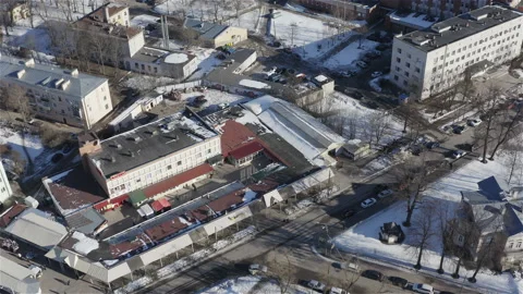 Large shopping area with various shops in a residential area of the city Video stock 111896326