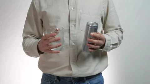 Large shot of men shaking and holding a can of beer or other alcohol Stock Footage 310330131