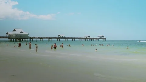 Large shot, Pier at Clearwater Stock Footage 79192080