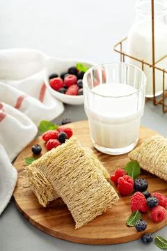 Large shredded wheats Stock Photos