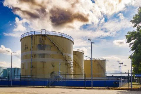 Large silos Stock Photos