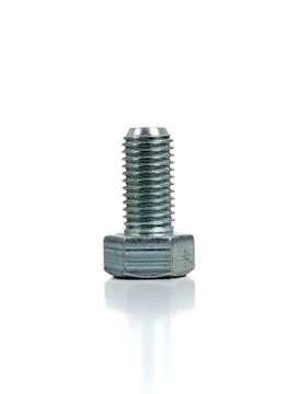 A large silver bolt on white Stock Photos