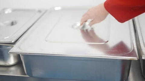A large silver pan filled with red tomatoes Stock Footage 297840579