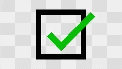 Large simple checkbox and checkmark (8 patterns, transparent background) Stock Footage 163734013