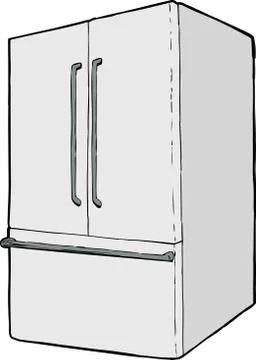 Large single closed refrigerator Stock Illustration