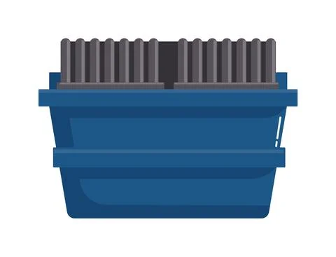Large skip or dumpster waste container with lid Stock Illustration