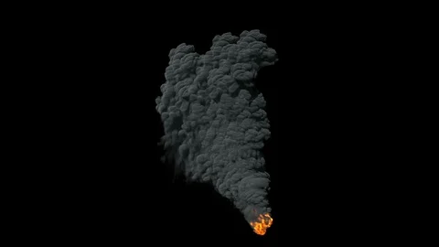 Large smoke on black background with alpha matte 4k.. Stock Footage 123295769