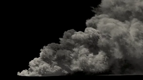Large smoke on black Stock Footage 72697120