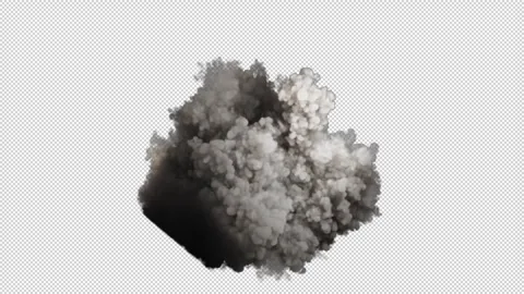 Large smoke clouds explosion toward camera Stock Footage 289504262