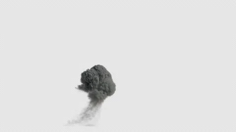 Large Smoke Explosion with Alpha 01 Stock Footage 138615945