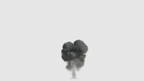 Large Smoke Explosion with Alpha 06 Stock Footage 138616304