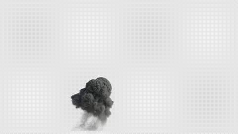 Large Smoke Explosion with Alpha 07 Stock Footage 138616256
