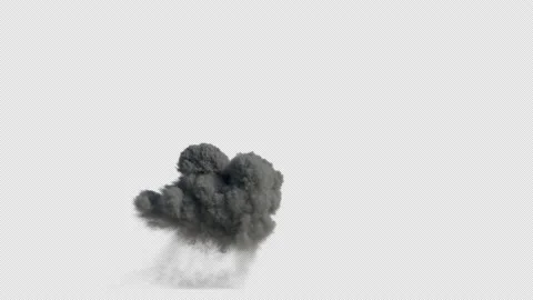 Large Smoke Explosion with Alpha 10 Stock Footage 138616406