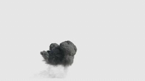 Large Smoke Explosion with Alpha 11 Stock Footage 138616388