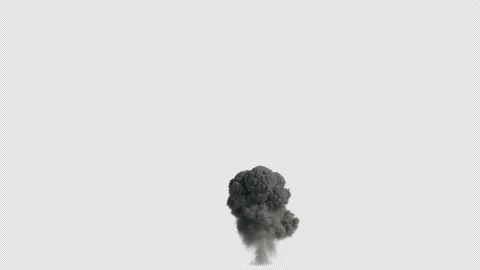 Large Smoke Explosion with Alpha 14 Stock Footage 138616441