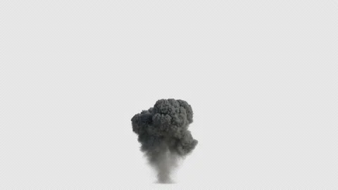 Large Smoke Explosion with Alpha 15 Stock Footage 138616462