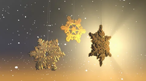Large snow crystals and flakes floating, abstract Christmas background. Stock Footage 44248996