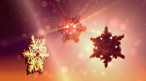 Large Snow Crystals And Flakes Floating, Abstract Christmas Background. Stock Footage 44269710