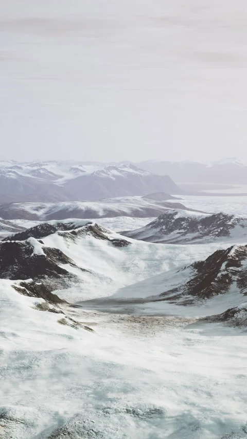 Large snow patch left over on the volcanic rock field of a mountain in summer Stock Footage 284256745