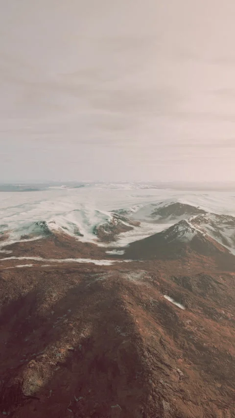 Large snow patch left over on the volcanic rock field of a mountain in summer Stock Footage 292764963