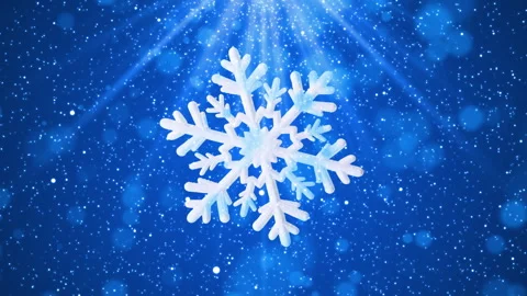 Large snowflake on blue Christmas snowfall background Video stock 322684739
