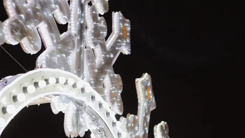 Large snowflake decorations illuminated copyspace background pattern 스톡 동영상 121384893