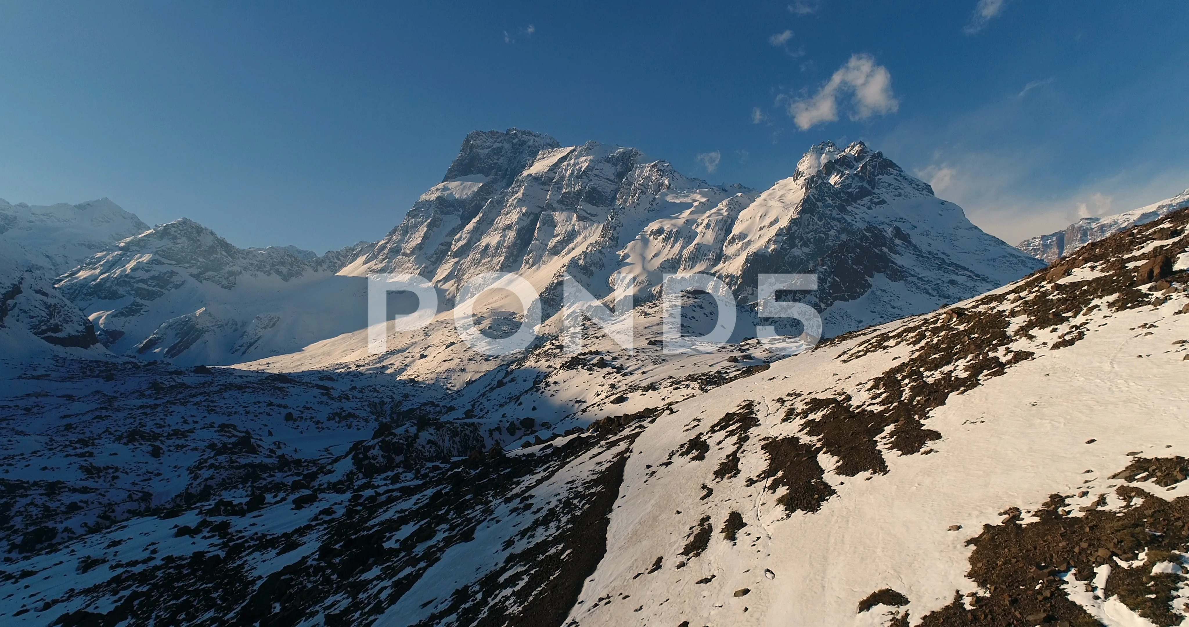 Large Snowy Rock Formations Andes Mounta Stock Video Pond5