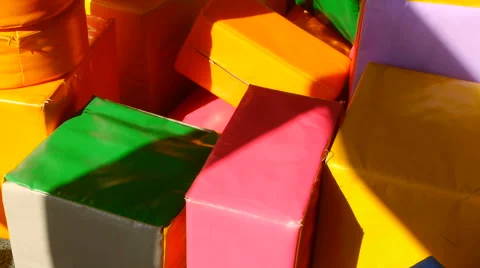 Large soft designer for children, detail, close-up Stock Footage