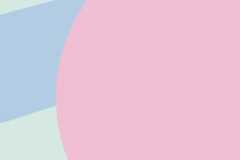 A large soft pink circular form overlaps blue and mint angular areas, produ.. Stock Illustration