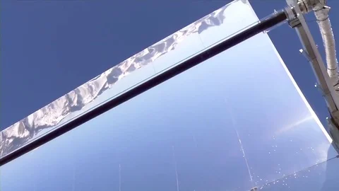 A large solar array in the desert generates clean electricity. Stock Footage 74829856