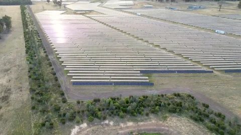 A large solar array in Victoria Stock Footage 297780592
